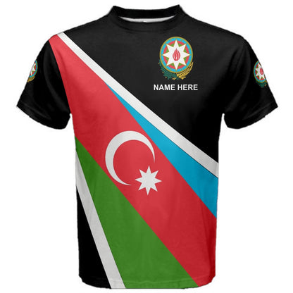 Custom Name Azerbaijan Flag Coat of Arms T-shirt