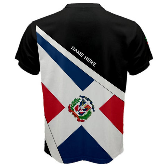Custom Name Dominican Republic Flag Coat of Arms Men's or Kids T-shirt