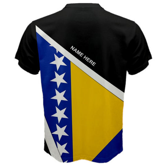 Custom Name Bosnia and Herzegovina Flag Coat of Arms Men's or Kids T-shirt