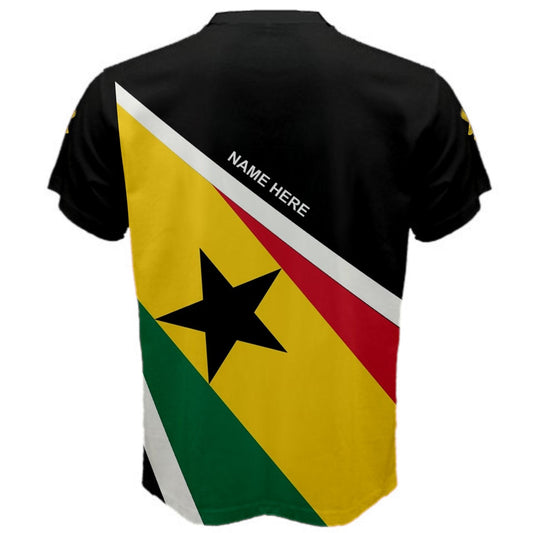 Custom Name Ghana Flag Coat of Arms Men's or Kids T-shirt