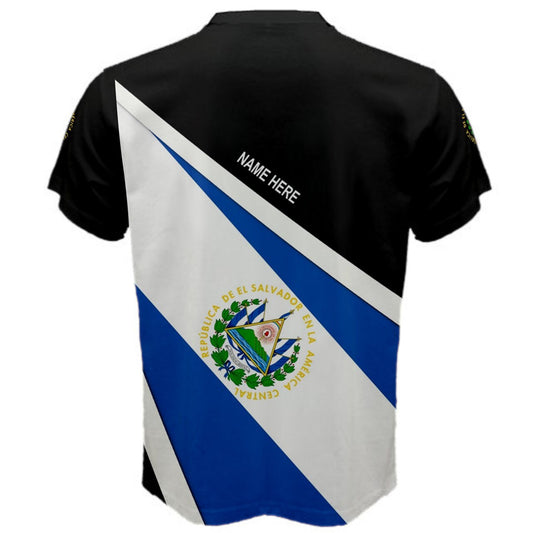 Custom Name El Salvador Flag Coat of Arms Men's & Kids T-shirts