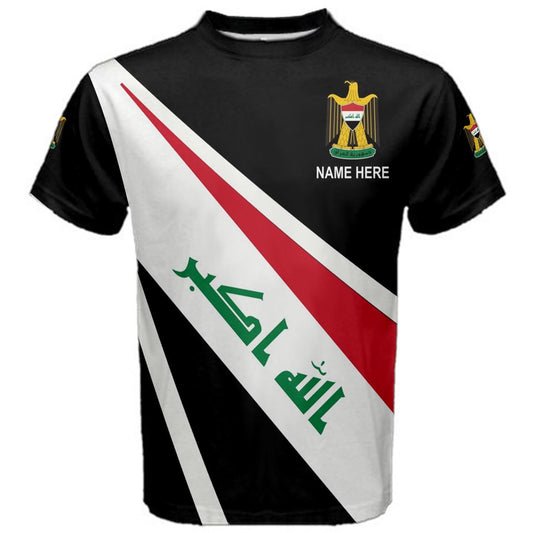 Custom Name Iraq Flag Coat of Arms Men's & Kids T-shirts