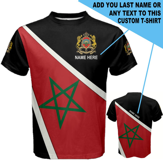 Custom Name Morocco Flag Coat of Arms Men's & Kids T-shirts
