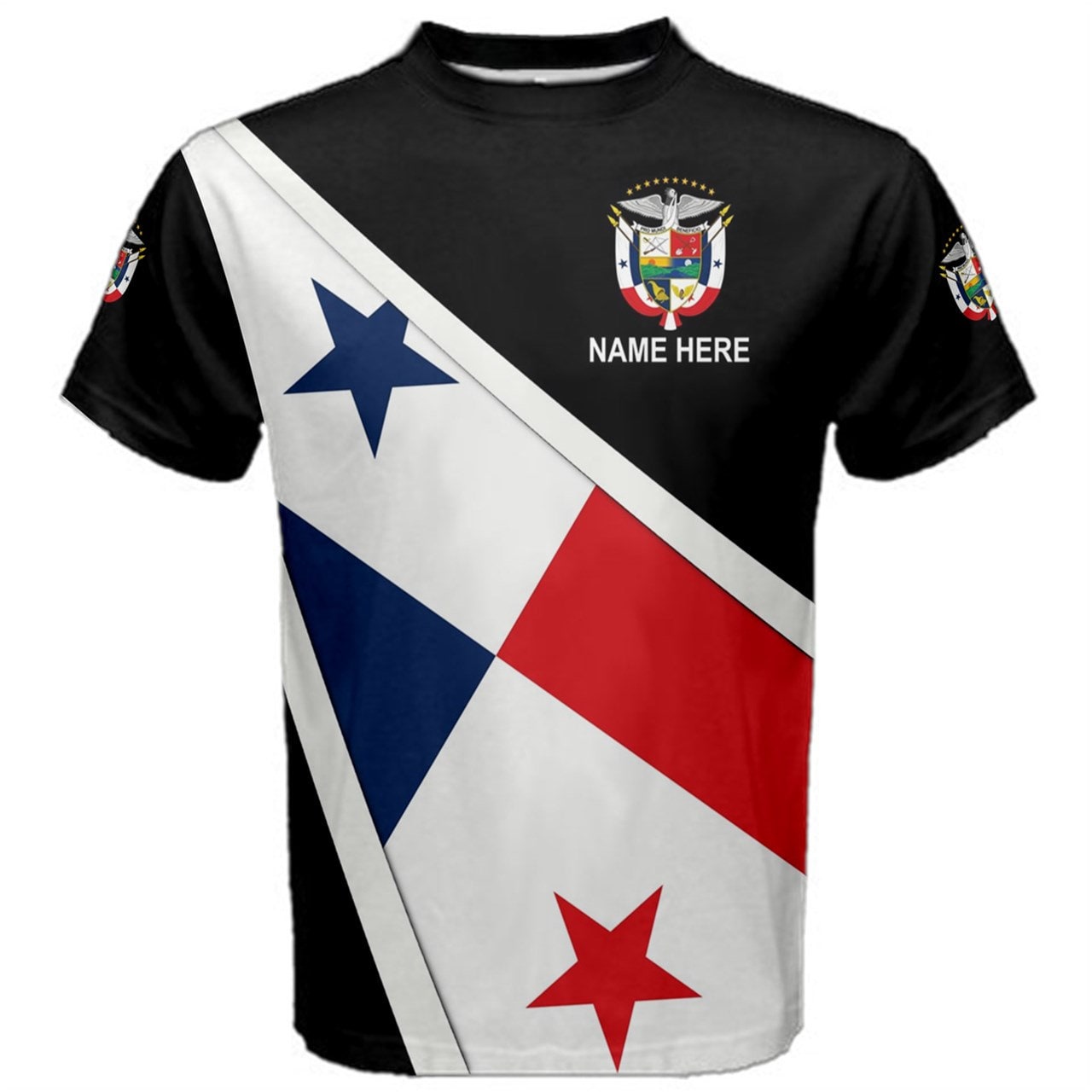 Custom Name Panama Flag Coat of Arms Men's & Kids T-shirts