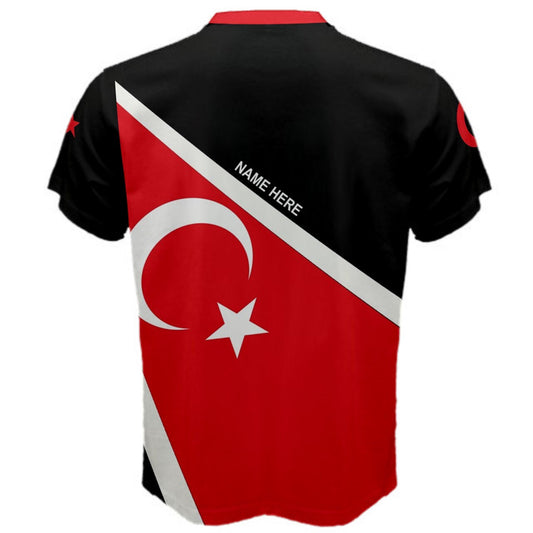 Custom Personalized Name Turkey Flag Men's or Kids T-shirt