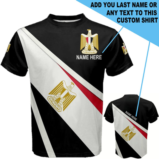Custom Name Egypt Flag Coat of Arms Men's or Kids T-shirt