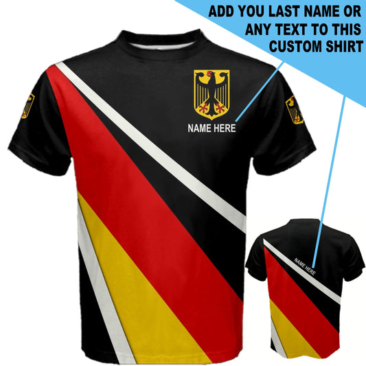 Custom Name Germany Flag Coat of Arms Men's or Kids T-shirt
