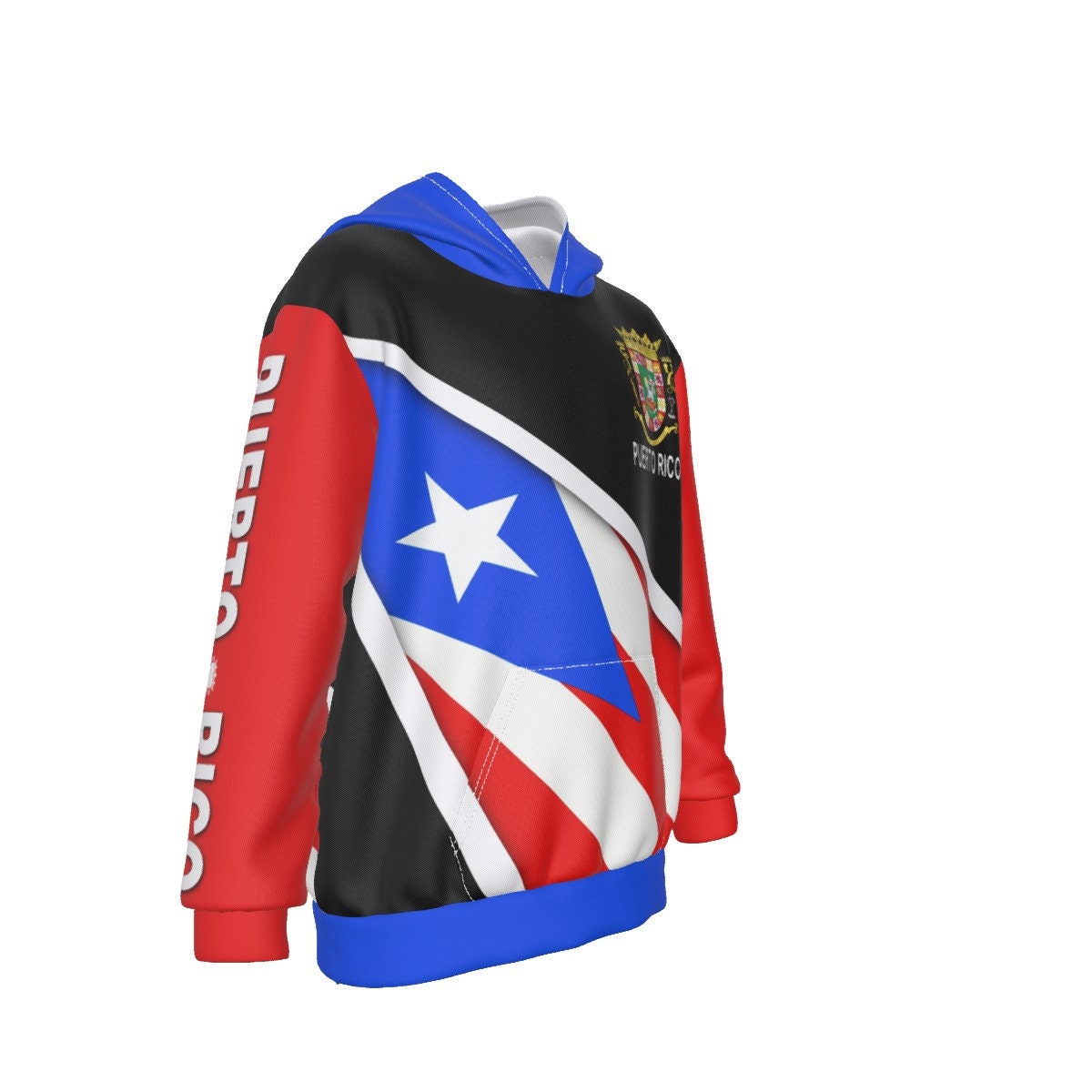 Puerto Rico Flag Coat Of Arms Oversized Kid's Hoodie