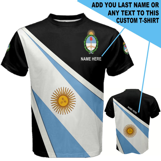 Custom Name Argentina Flag Coat of Arms Men's & Kids T-shirts