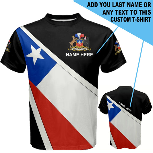 Custom Name Chile Flag Coat of Arms Men's & Kids T-shirts