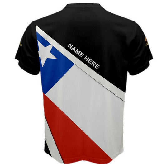 Custom Name Chile Flag Coat of Arms Men's & Kids T-shirts