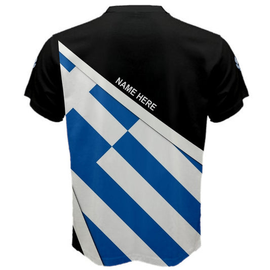 Custom Name Greece Flag Coat of Arms Men's & Kids T-shirts