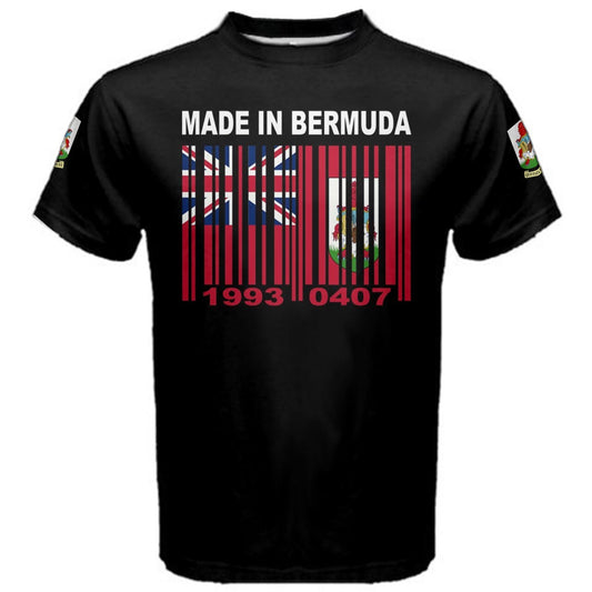 MADE IN BERMUDA Coat Of Arms Flag Custom birth date T-shirt
