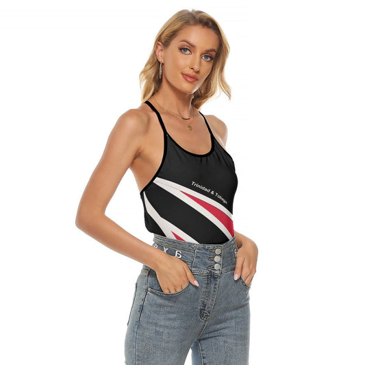 Trinidad & Tobago Flag Women's Criss-Cross Open Back Tank Top