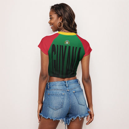 Guyana Coat of Arms Women's Raglan Cropped T-shirt