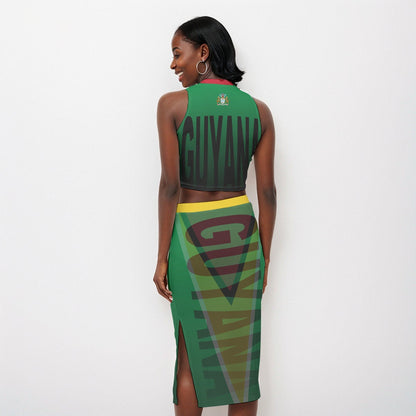 Guyana Coat of Arms Women's Tank Top & Split High Skirt Set