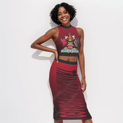 Trinidad and Tobago Flag Women's Tank Top & Split High Skirt Set
