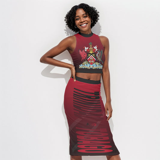 Trinidad and Tobago Flag Women's Tank Top & Split High Skirt Set