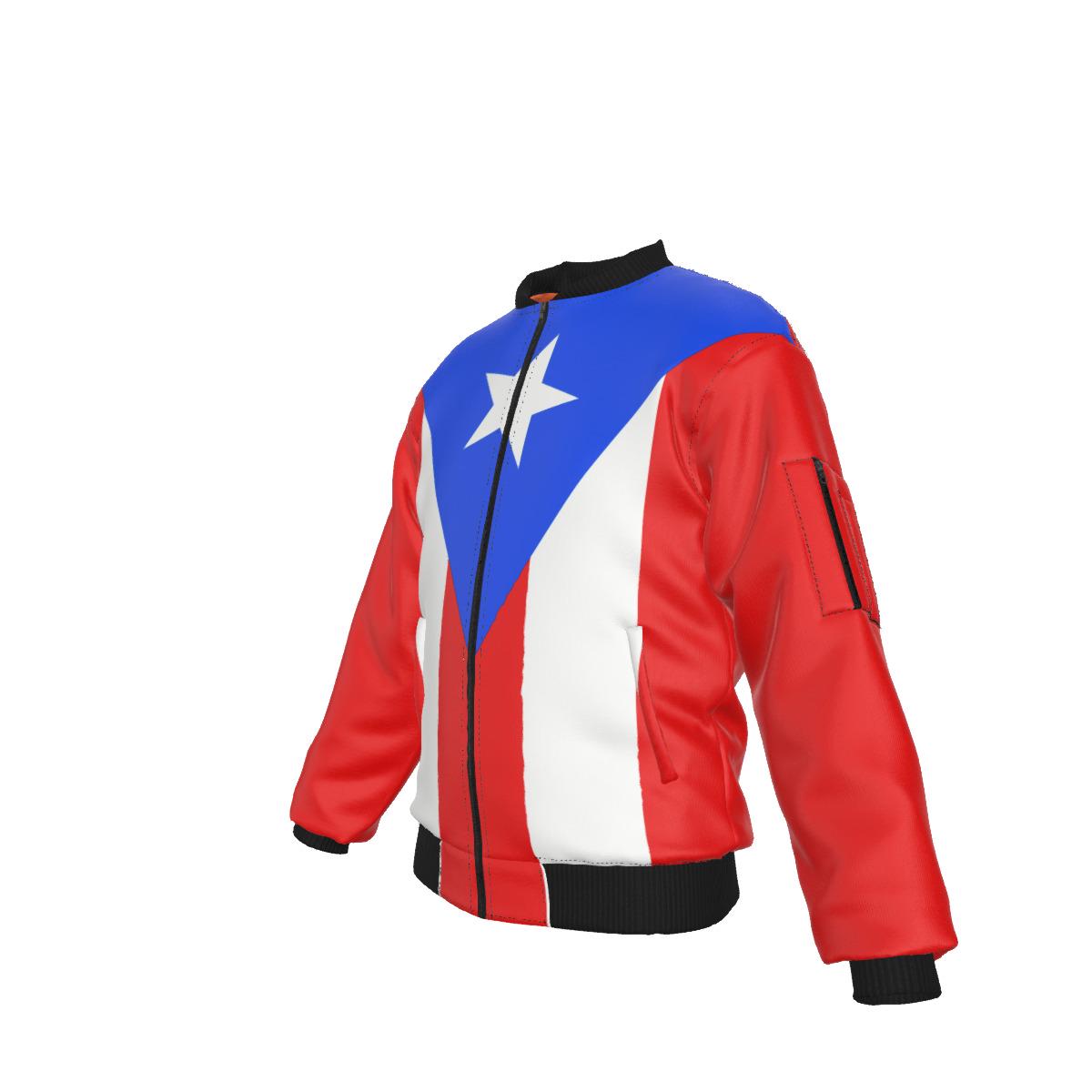 Puerto Rico Flag Men's Army Military Flight Bomber Jacket