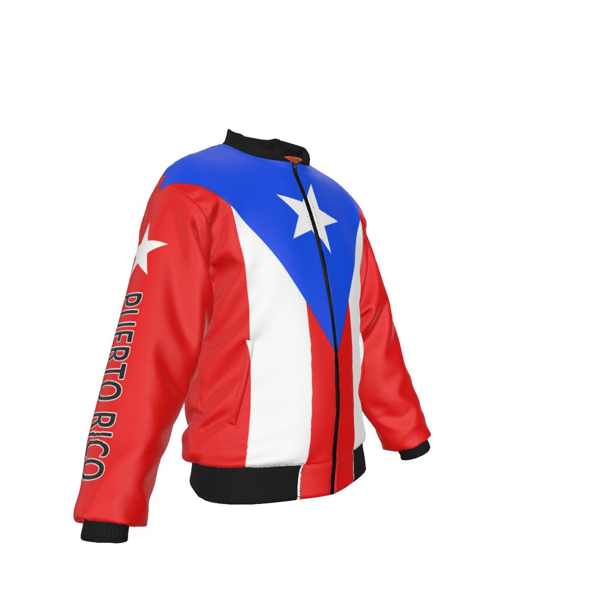 Puerto Rico Flag Men's Army Military Flight Bomber Jacket