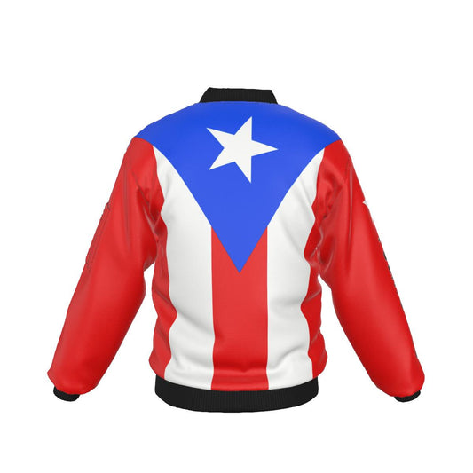 Puerto Rico Flag Men's Army Military Flight Bomber Jacket