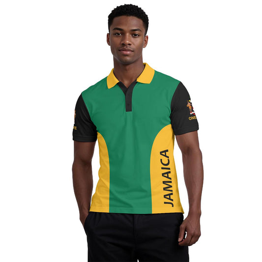 Jamaica Flag One Love High Quality Men's Polo Collar Jersey